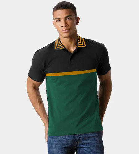 Tailormade Middle Stripe Polo Shirt With Jacquard Collar