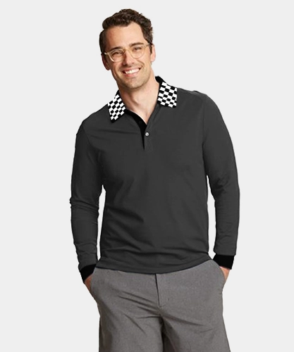 Tailormade Men's Full Sleeves Jacquard Polo